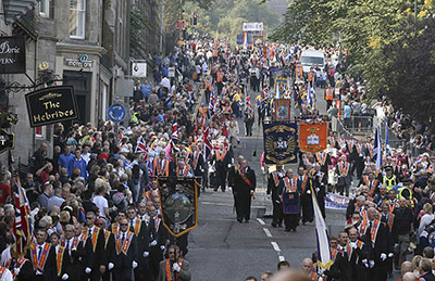 The Edinburgh Protestant march supporting the 