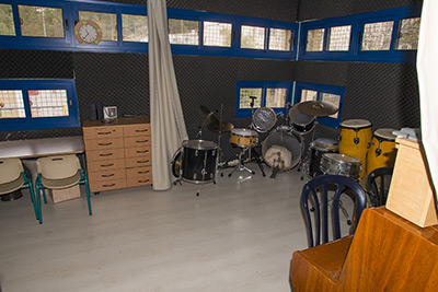 Inside the music therapy room, for treating children who have been affected by terrorism.