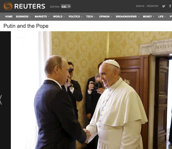 Putin and Pope Francis