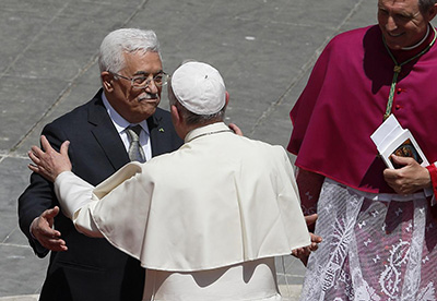 Pope and Abbas meet at the Vatican.